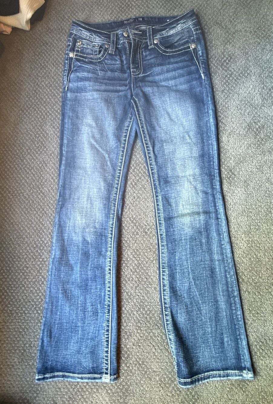Miss Me Los Angeles Horseshoe Star Embellished Bootcut Jeans Size 28